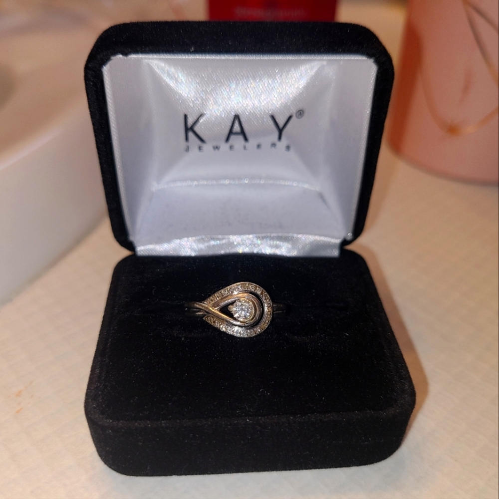10kt White Gold Loves Embrace Diamond Promise Ring